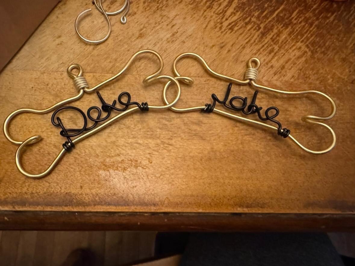 Personalized Pet Ornament - Handcrafted Wire Dog Bone with Pet&#39;s Name - Dog Christmas Gift, Unique Dog Ornament, Hand Shaped Wire Decor