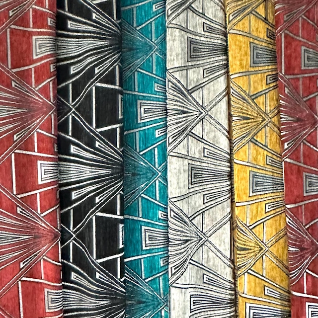 Gatsby Turquoise (lalique) Art Deco Velvet Chenille Fibre