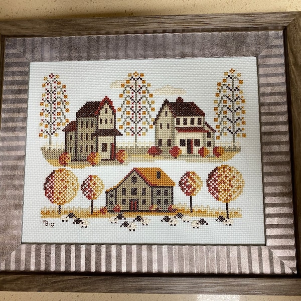 Cross Stitch Pattern Sampler Autumn Village Embroidery Cross Stitch ...