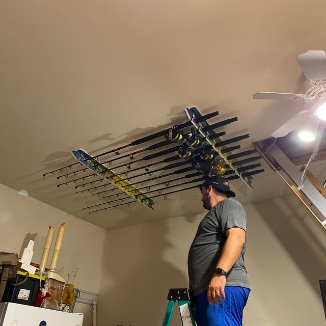 10-rod Holder Big Daddy Fishing Rod Rack Wall/ceiling Mount