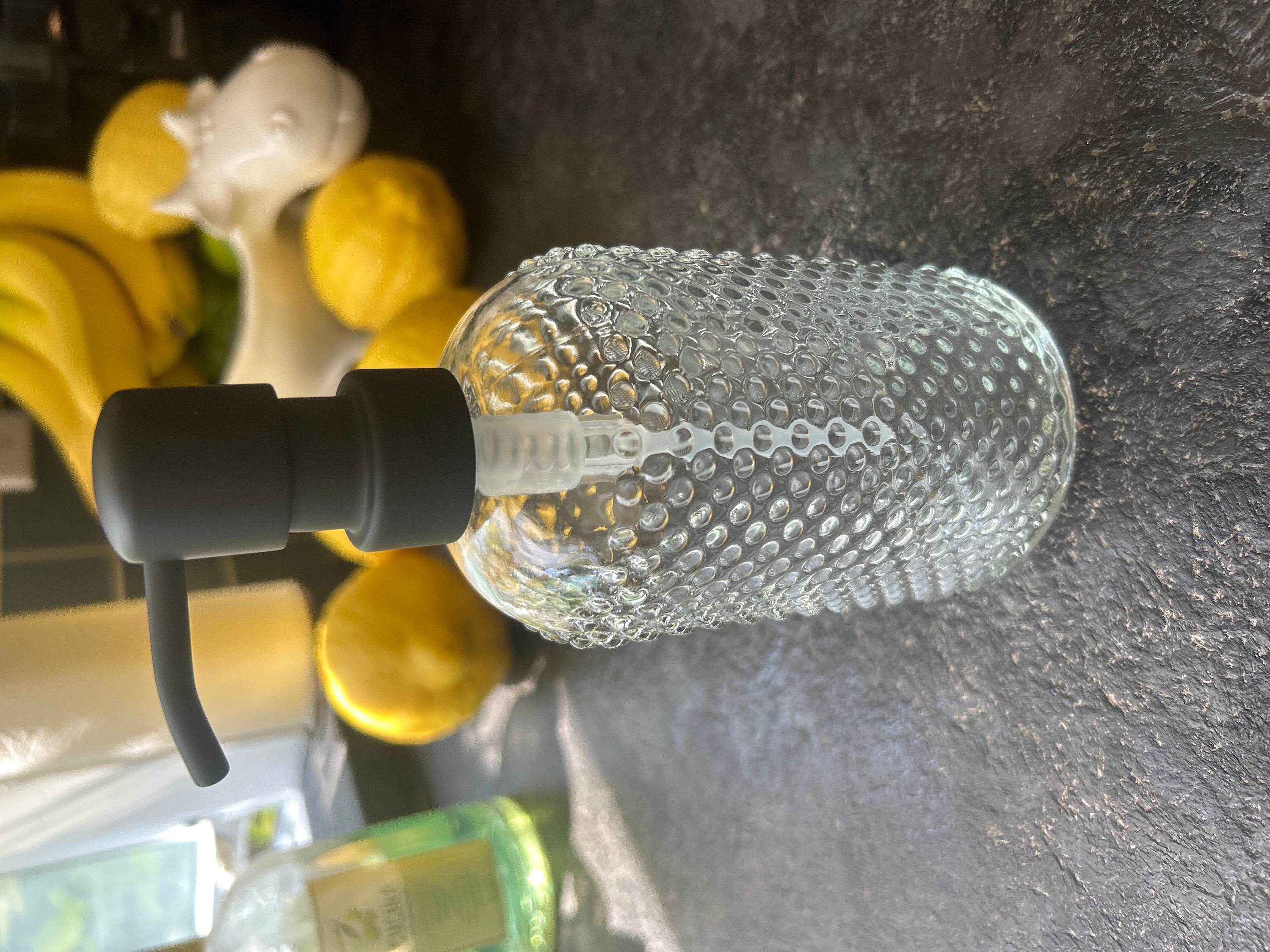 Vintage 14 oz. Glass Liquid Soap Dispenser Bottle | Refillable | Hand Soap or Dish Soap | 304 Stainless Steel Metal Pump | Gift | Apothecary