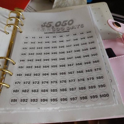 10k in 100 Days Savings Tracker Printable Files, Save 10,000 in 100