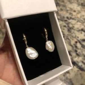 Pearl Drop Earrings 14K Gold Filled Pearl Earrings Pearl - Etsy