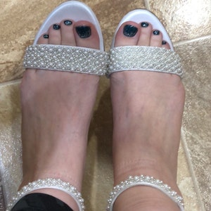 white leather wedding shoes