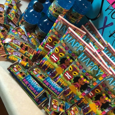 Printable Candy Bar Wrappers Hawaiian Luau African Girl Tiki Tropical ...