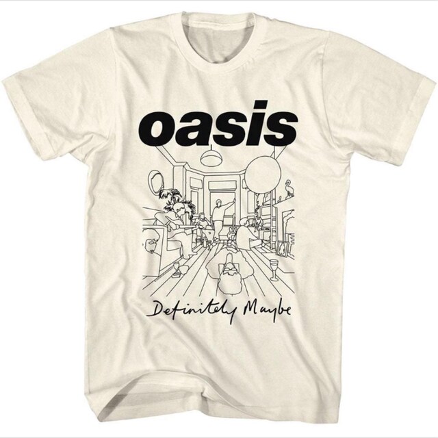 Oasis Definitely Maybe Line Art Room Logo Cream Shirt - Etsy