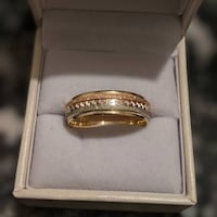 Solid 10k Tri-tone Gold Good Luck Charm Ring - Owl, Elephant, Horseshoe, 13, Flower Design | Size 10