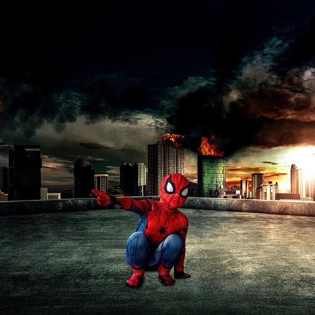 Spider Man/superhero Roof Top City Digital Background - Etsy