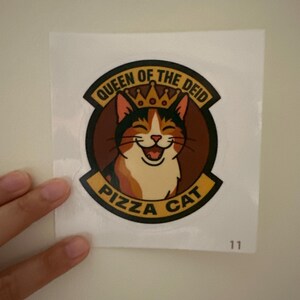 Pizza Cat Sticker for Al Udeid Air Force Airmen, Military Veterans