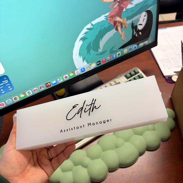 Personalized Acrylic Name Block W/ Slots (D5) - Custom Job Title Plaque ...