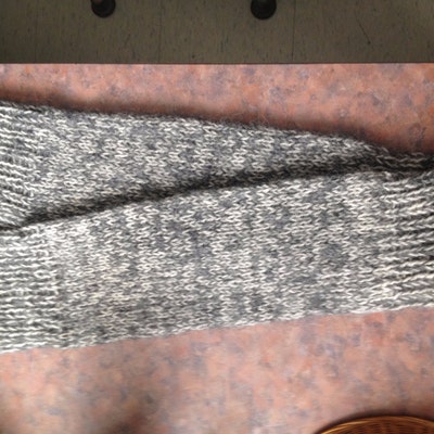 Hand Knit SEAMLESS Long Leg Warmers 100% WOOL ALPACA Gray White Brown ...