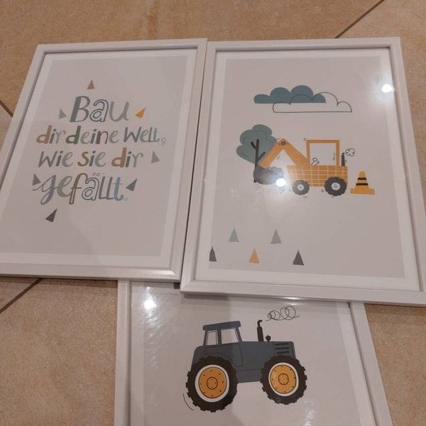Bagger Sticker, 2 X 50 Stück Aufkleber Baustellenfahrzeuge Set