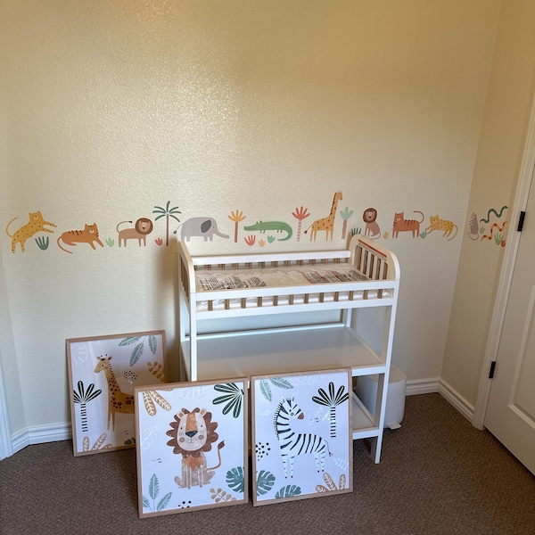 Jungle Wall Decals - Safari Animal Nursery Decor, Kids Room Decal ...