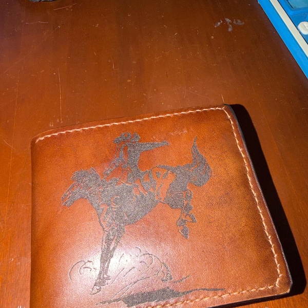 Handmade Leather Cowboy Wallet: Western Americana Gift - Etsy