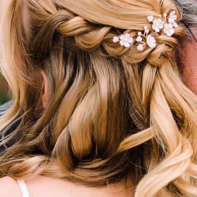 Gold Flower Hair Accessories 2026.Gold Flower Hair Comb, Wedding Flower Hair Pins, Bridal Hair Piece ...