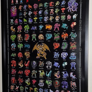 Final Fantasy 1 Retro NES Style Poster 4 Fiends Chaos Monsters