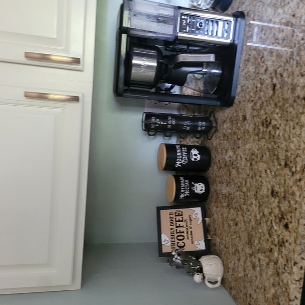 Goth Kitchen Storage Canister Ceramic Coffee Station Canister Gothic