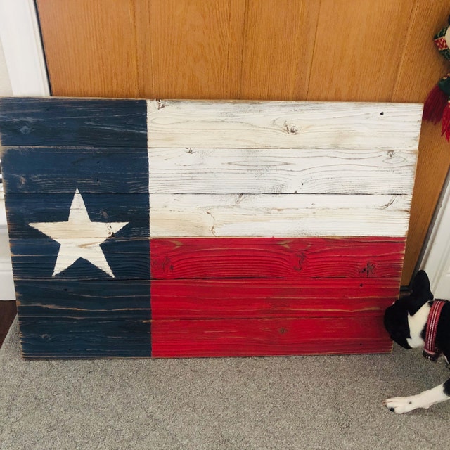 Art mural drapeau du Texas fait main - En bois, peint à la Art mural drapeau du Texas fait main - En bois, peint à la