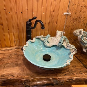 Large Hand Made Ceramic Octopus Vessel Sink by Shayne Greco Beautiful ...