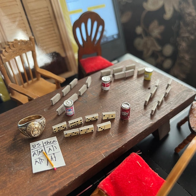 Casa Delle Bambole Tradizionale Domino Scatola Miniatura