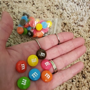 M&M Fake Candies Black and White Mix Colors Candy Charms Flatback Cabo