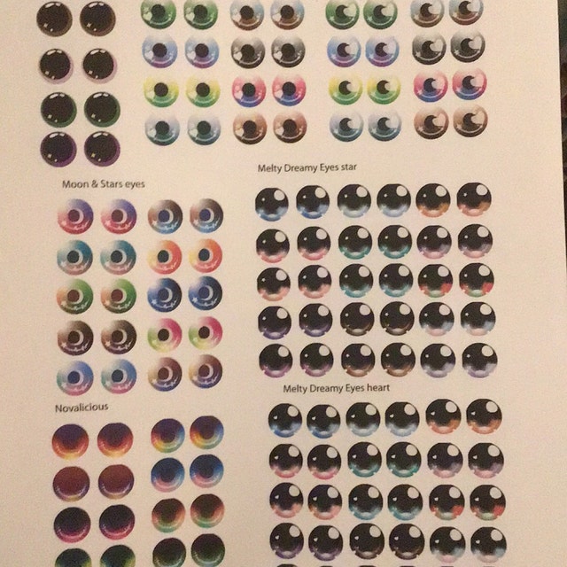 Blythe & Furby Printable Eye Chips - Sheet #10 - 14mm - Etsy