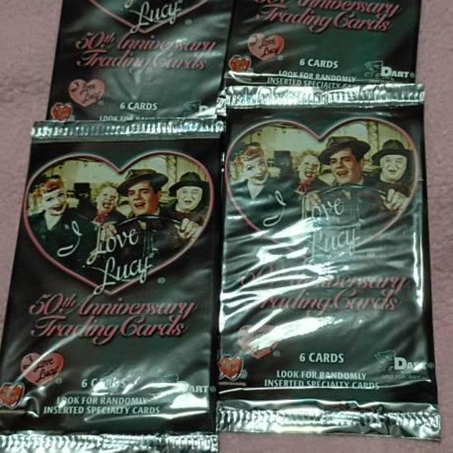 4 Packs of I Love Lucy 50th Anniversary Vintage Trading Cards. 6