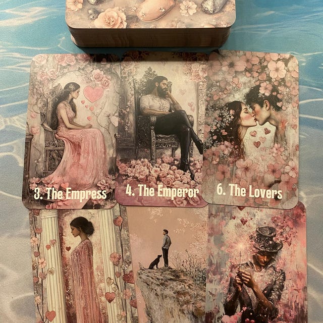 Lovers' Path Tarot • 78-card Deck & Guidebook • Romantic Oil