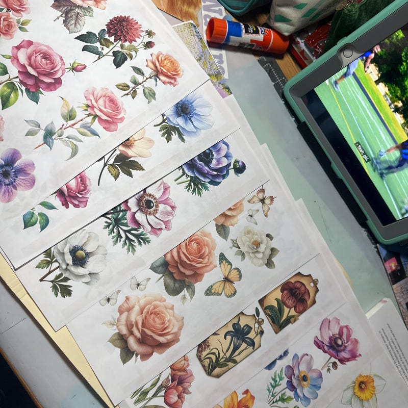 Customer junk journal project created with butterfly ephemera