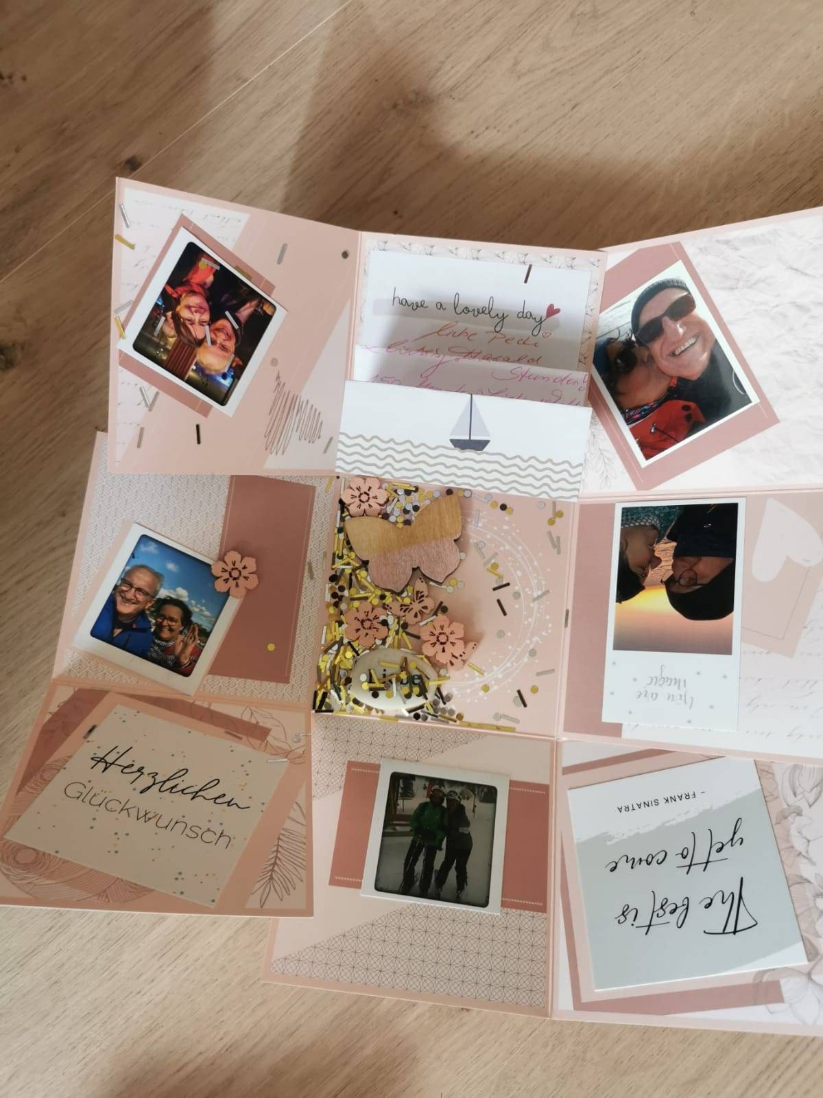 Birthday gift, explosion box pink, gift for girlfriend, wedding gift, personalized gift girlfriend
