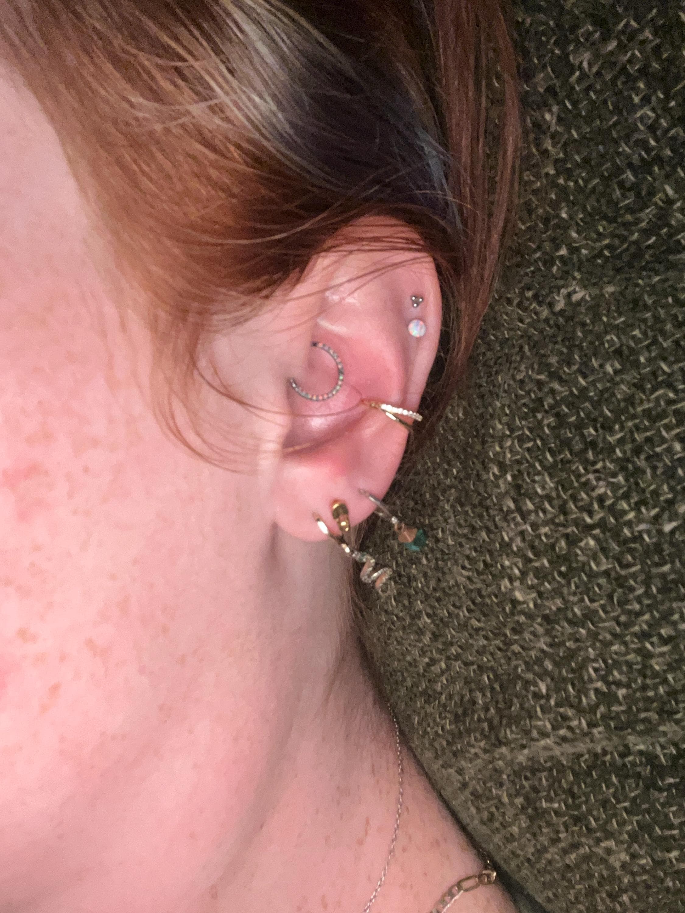 Paved Double Clicker Hoops, Nose Ring, Conch Hoop, Hoop Earring, 16G/18G Septum Hoop • Daith Hoop • Tragus Hoop • Rook Hoop