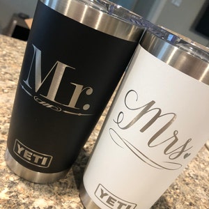 Bride and Groom Personalized Yeti® or Polar Tumbler, Mr and Mrs  Personalized Tumbler, Groomsmen Gifts, Bridesmaid Gift, Personalized Gift