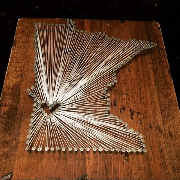 Minnesota String Art Map, Rustic Home Decor, Personalized Gift - Etsy
