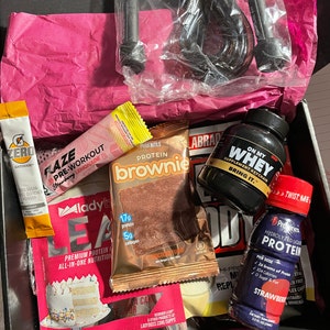 Fitness Men Gift Box, Fitness Hamper, Sport Jump Fitness Gift Package,  Boyfriend Weightlifting Food Box, Woman Supplements for Bodybuilding 