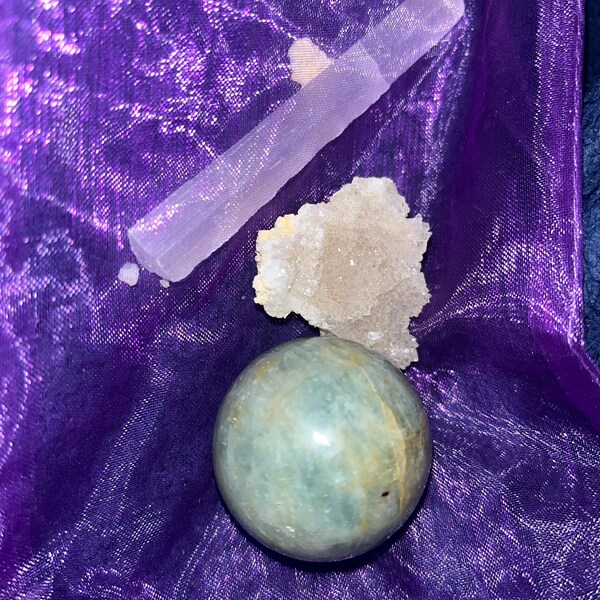 13 Piece Tumbled Stone Bowl Set // 4” Wood Bowl, 10 Tumbled Crystals ...