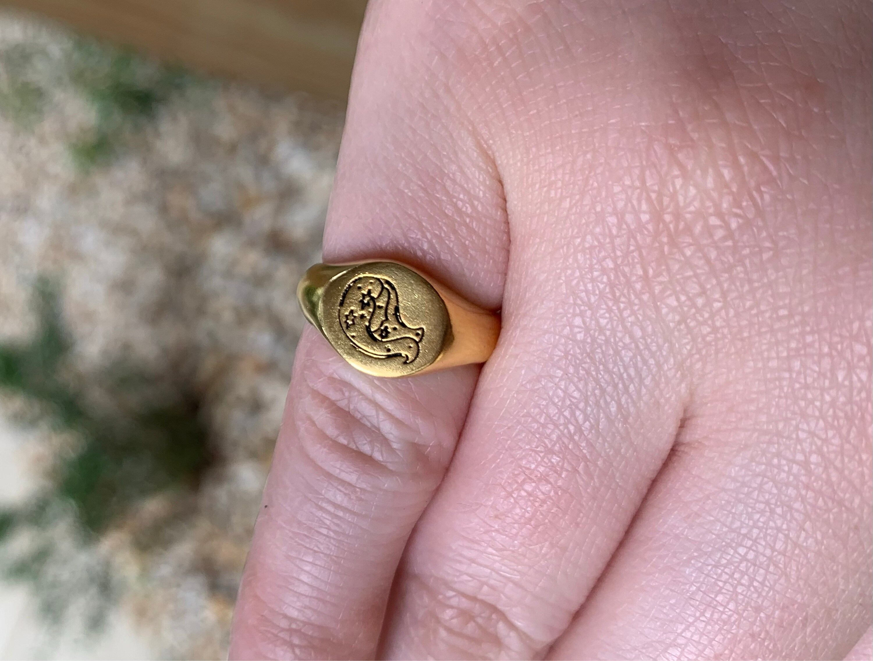 Custom Zodiac Signet Ring by Caitlyn Minimalist • Personalized Chunky Statement Ring • Celestial Jewelry • Best Friend Gift • RM77