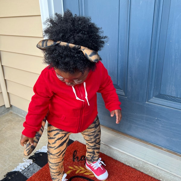 Deluxe Tiger Cape Kids Hooded Animal Costume Age 4-7 Years