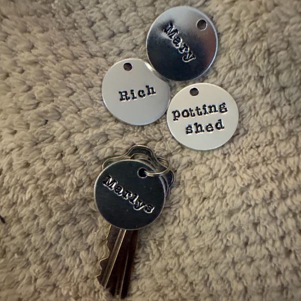 Thick Double Sided Brass Key Tag Labels - Any Custom Text - Super ...