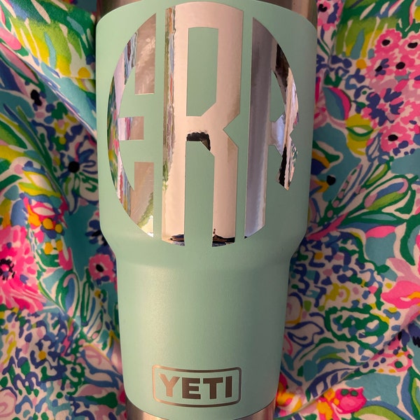 Monogram Decal | Monogram Sticker | Monogram Decal for Yeti Tumbler ...