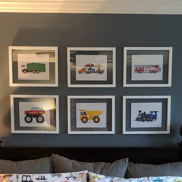 Car Carrier Print, Transportation Wall Art, Truck Print, Toddler Boy ...