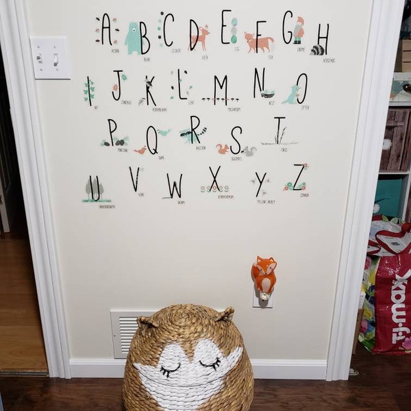 Woodland Animal Alphabet Wall Sticker Decal | Educational Wall Stickers ...