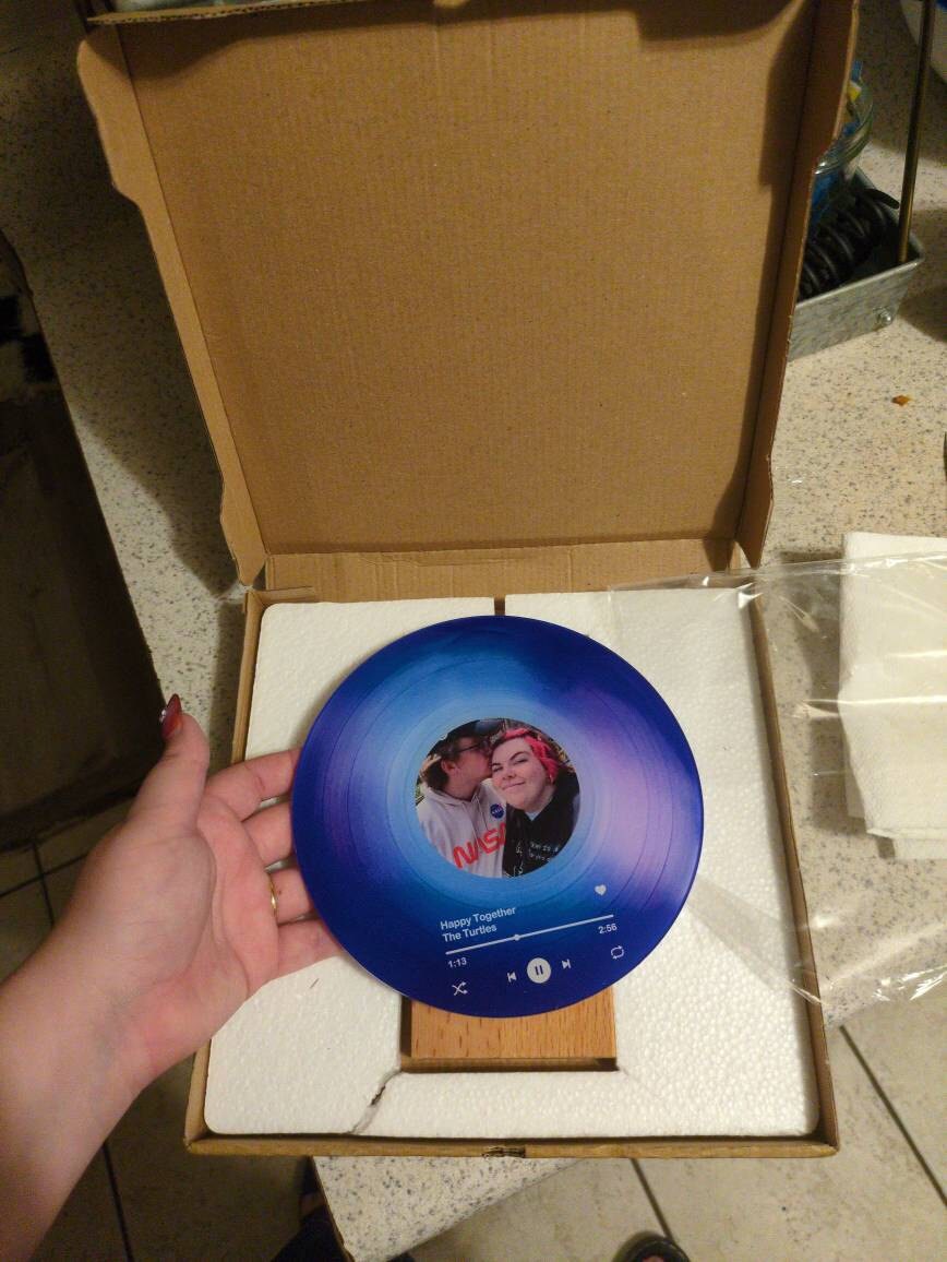 Personalized Vinyl Record with Photo - Birthday Gift for Her Him - Valentines Day Gift - Acrylic Song Plaque - Anniversary Gift for Friends