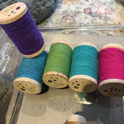 Moire Thread 100% Wool Rustic Thread Embroidery Wool Applique Needle ...