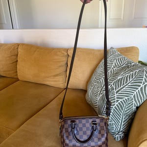 Dark Brown (damier Ebene) Leather Strap for LV Bags, Adjustable