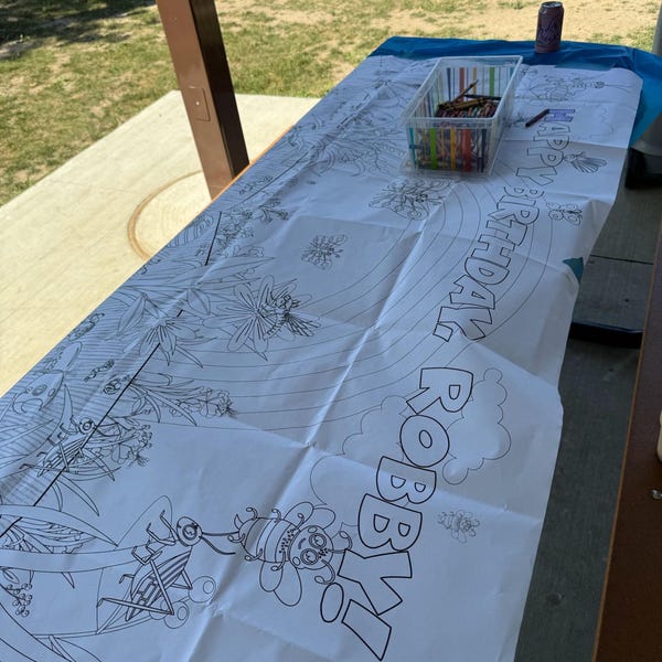 Bug Birthday Party Coloring Tablecloth: Personalized Insect Activity - Etsy