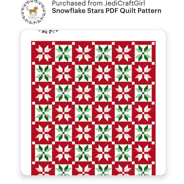Snowflake Stars PDF Quilt Pattern - Etsy