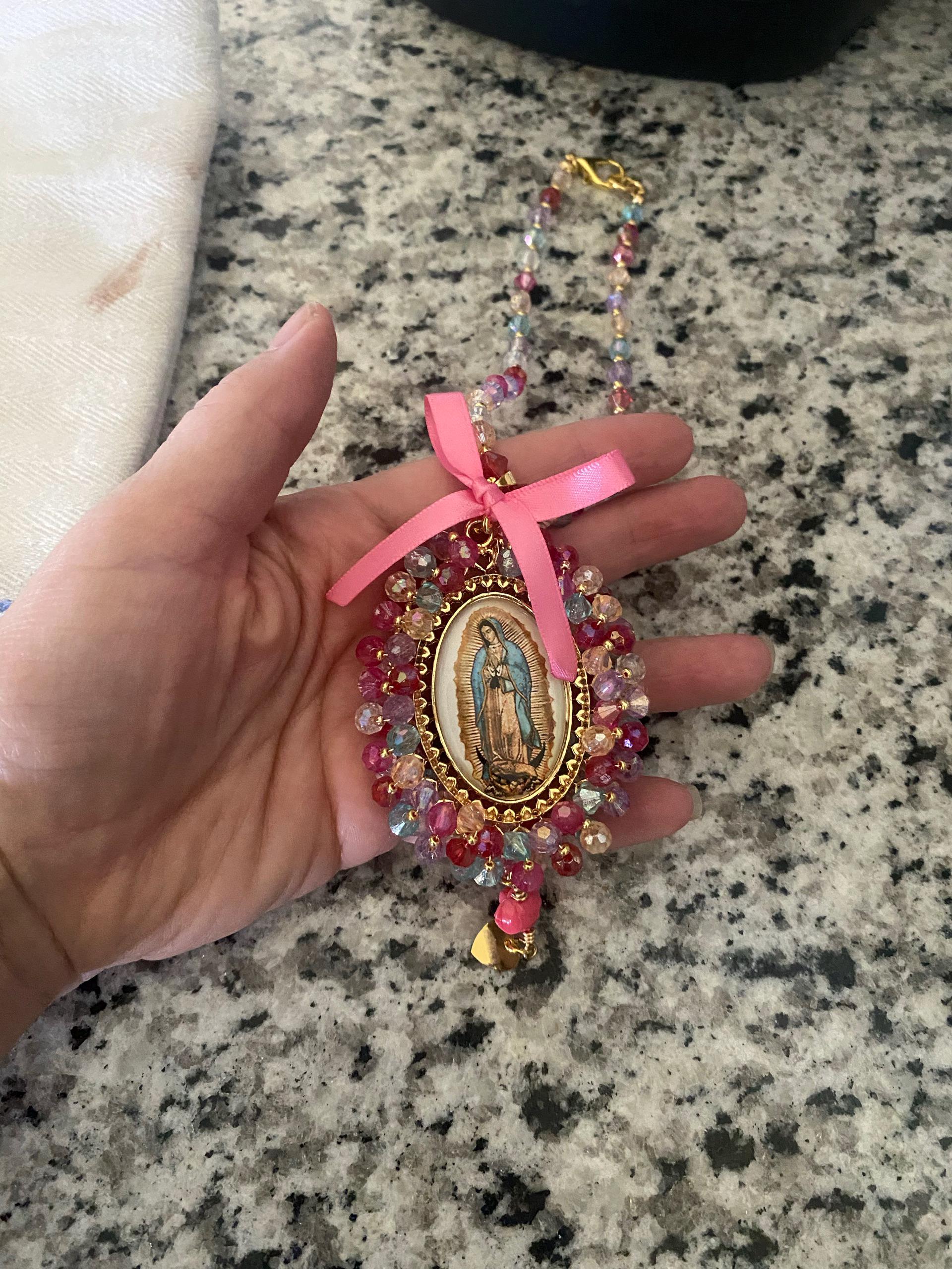 Virgin of Guadalupe Car Charm-Car Accessories,Rear view Mirror Decor-Car Blessings-Car Rosary-Gift For Her-Religious Catholic Gift- Faith
