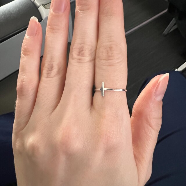 Sterling Silver Cross Ring, Purity Ring for Women Christian