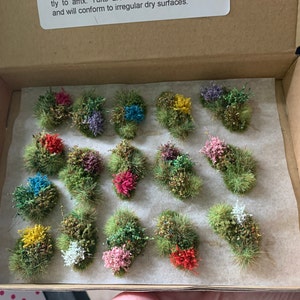 Model Flower Grass Tufts Diorama Elements Self Adhesive Wargame