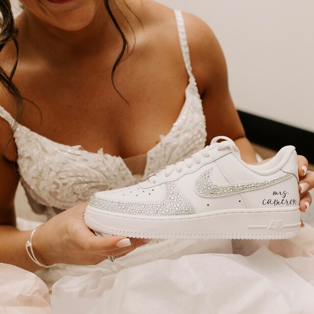 Bling Air Force 1 4 Swooshes and Toe Cute Trendy Rhinestone Shoes Gift Ideas Free Shipping Etsy